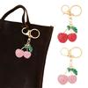 Girl Keyring Cherry Shape Charm Sparkling Rhinestone Keychain Pendant Bag Handbags Backpacks Charm Accessories