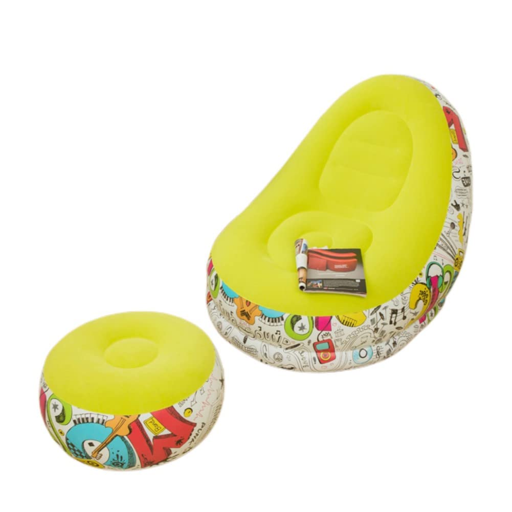 UCPORT Удобный надувной диван для помещений с насосом, кресло, воздушная подушка, надувная кровать, надувной матрас, диван, подставка для ног, кресло для отдыха, желтый