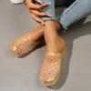 Summer Outside Wear Crystal Slippers Women 2025 New Transparent Head Hollow Leisure Sandals Slippers Slippers Fast Dry Hole