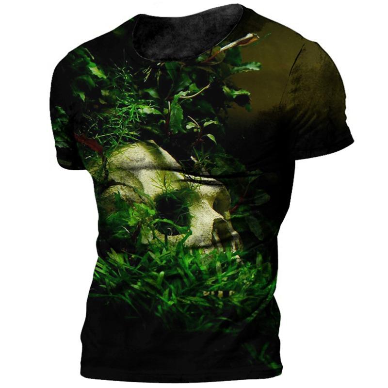 Summer T-shirt Hip Hop Series Digital 3D Printed Men's Street Short Sleeved Sports T-shirt Top