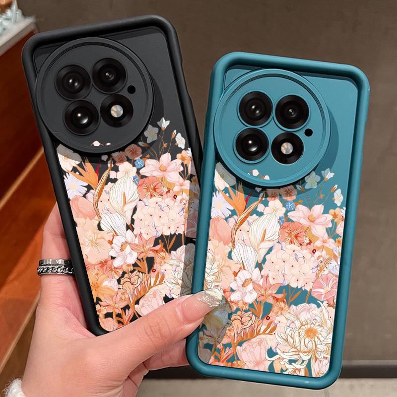 Hydrangea Peony Flower Pattern Case For Oneplus 15 Nord 5 13R 12R 11R 5G Shockproof Bumper Soft Silicone Cover For OnePlus 13 13T 12