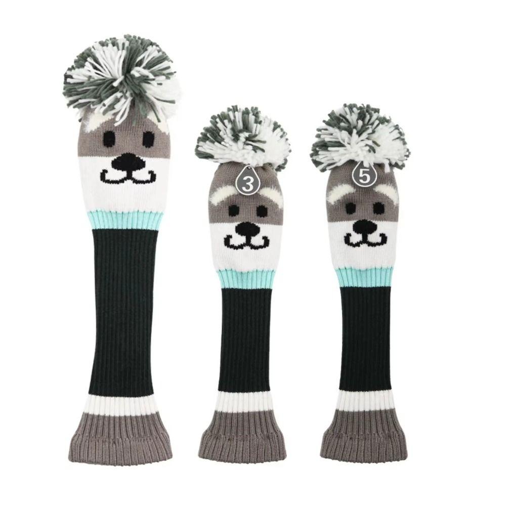 Schnauzer Designed Golf Club Headcover Soft and Durable Golf Knitted Sock Covers  for Driver