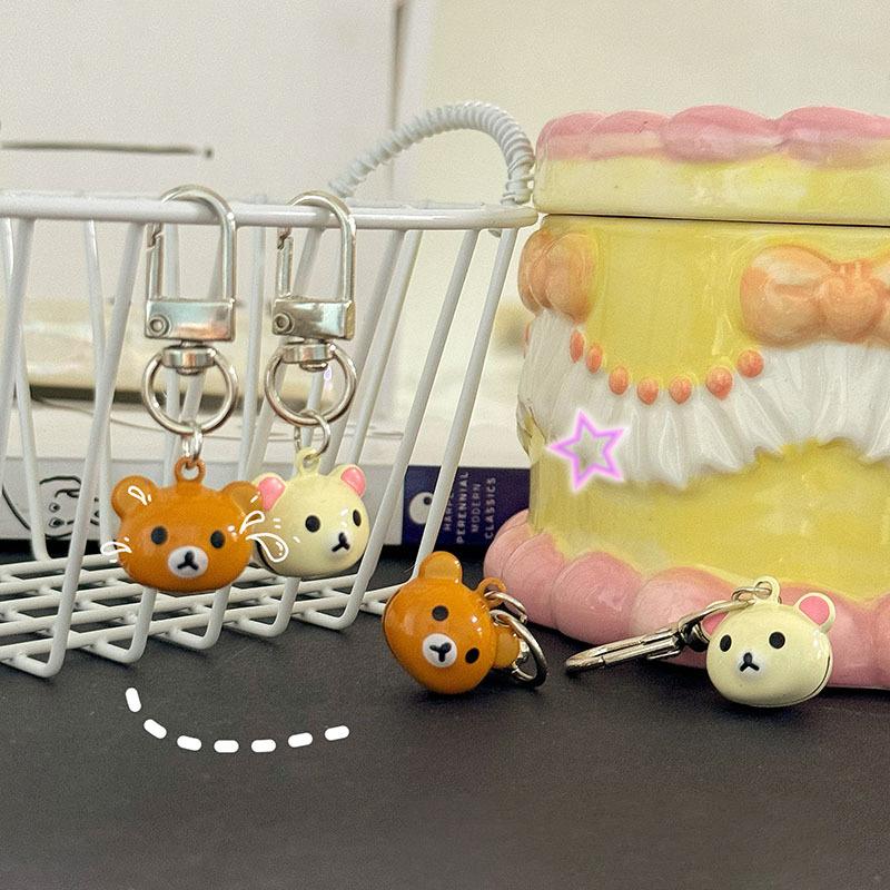 Kawaii Rilakkuma Keychain Japanese Anime Cartoon Pendant Simplicity Bag Mobile Phone Decoration Couple Accessories