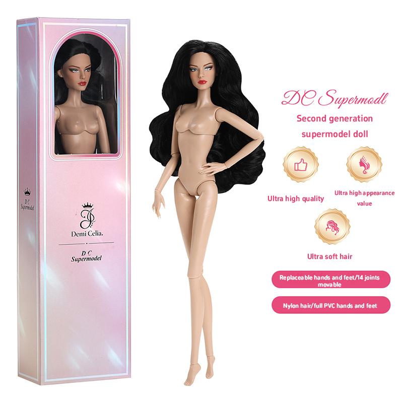 Новая кукла Supermodel 2-го поколения, 32 см, белая, темная кожа, прямые волосы, кудрявые волосы, 1/6, кукла для DIY, игрушка, модная модель, коллекционная, подарок