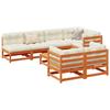 VidaXL Garden Lounge Set 8 Pcs with Brown Cushions Wax Wood Solid Pine 3299347