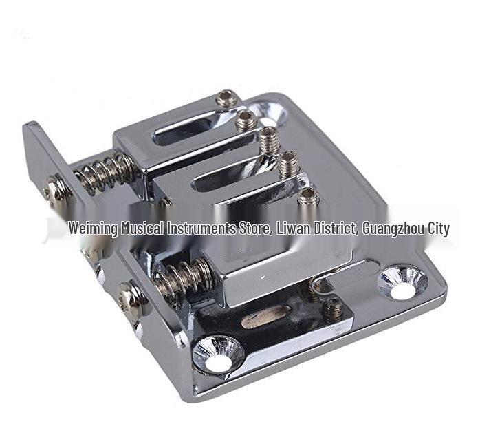 Silver Zinc Alloy 3-String Electric Guitar Bridge with Wrench Screw