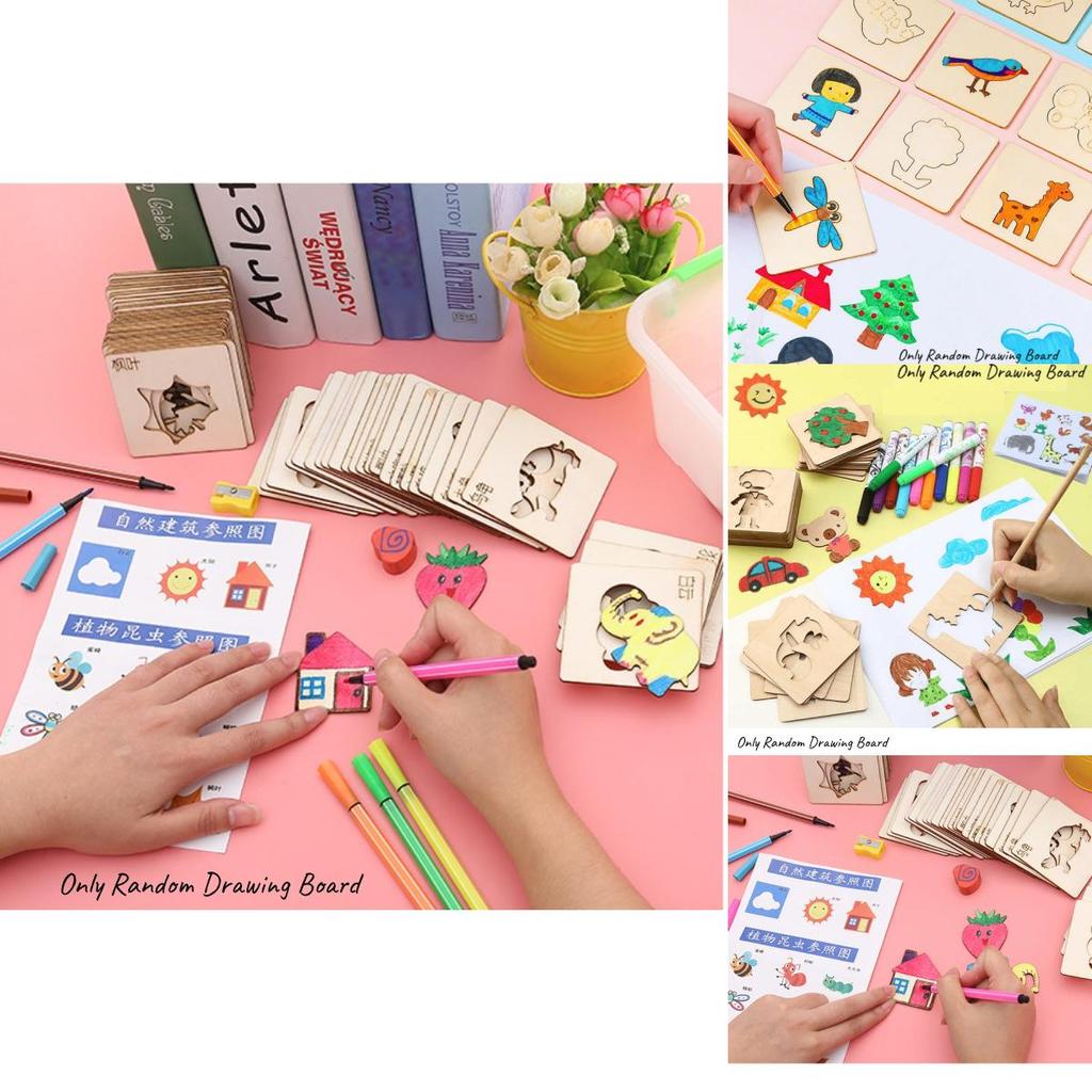 Educational Wooden Toys For Kids Set Of 20 Diy Painting Stencils For Developing Creativity And Fine Motor Skills Chars)