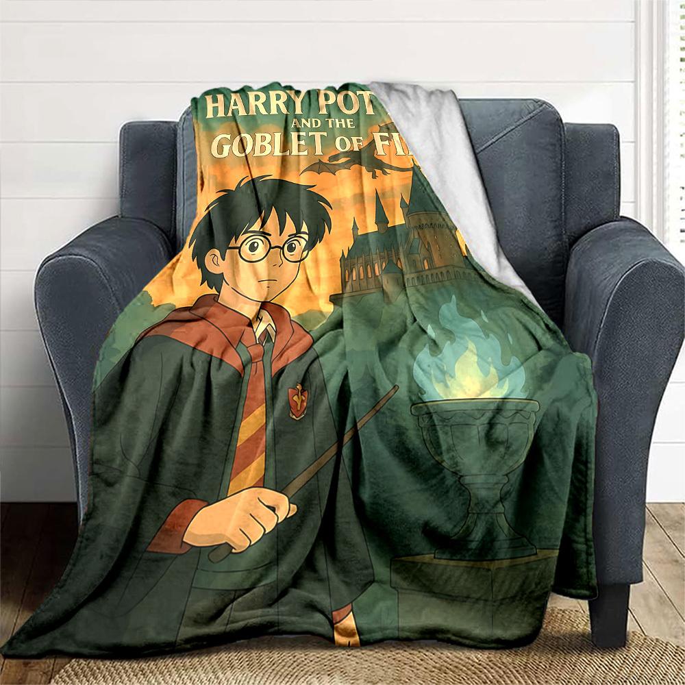 1pc Hogwarts Fire Flannel Blanket Soft Warm Throw for Home, Office, Travel, All-Season Cozy Bedding Gift L1433