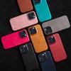 For iPhone 16 Pro Max Case Calf Texture PU Leather Coated PC Phone Cover