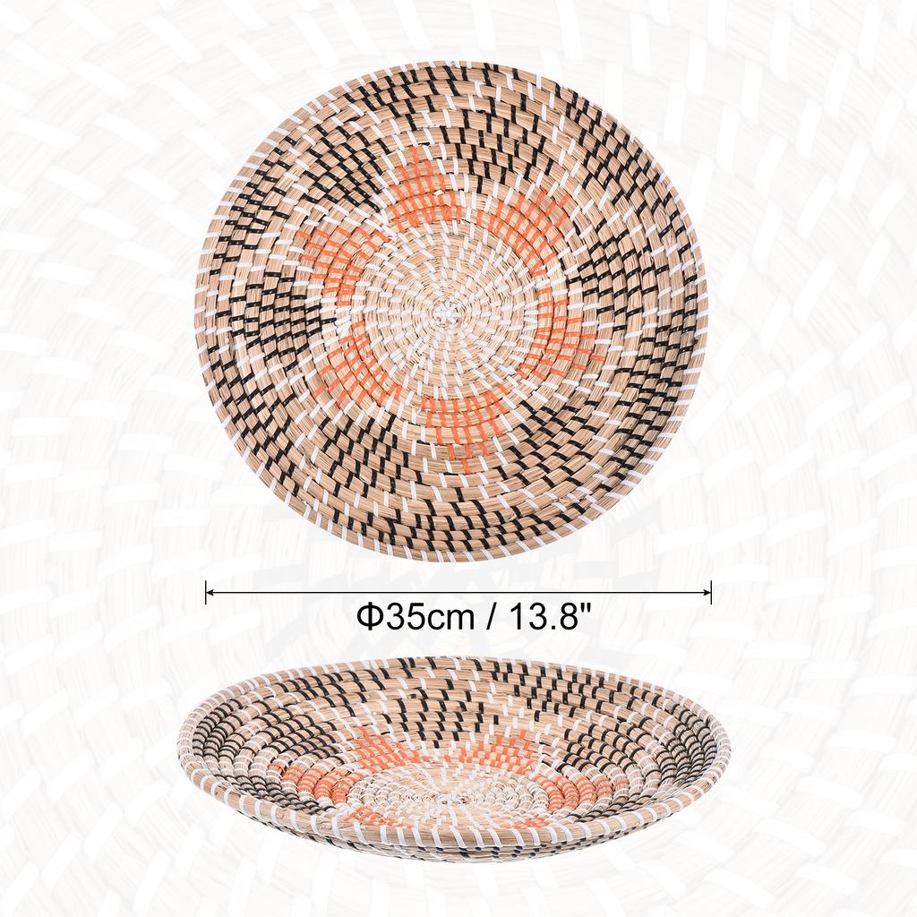 35 см подвесная плетеная настенная корзина из натурального ротанга настенная корзина декоративная бохо фермерский деревенский декоративный стол для гостиной