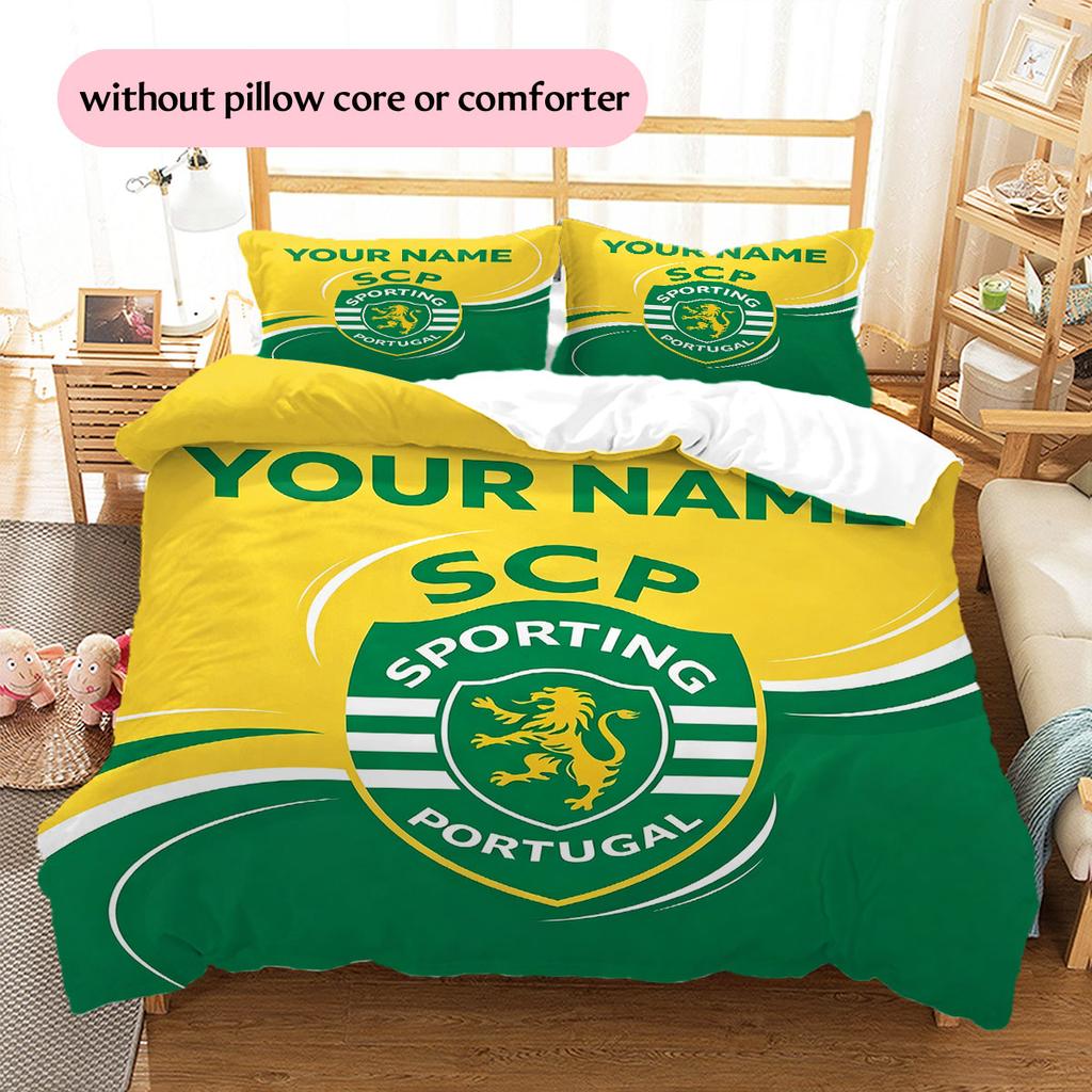 Custom Name,Sporting CP Pattern Bedding Home Decoration Birthday Gift ( 1 duvet cover + 2 pillowcase, without core),fan merchandise.