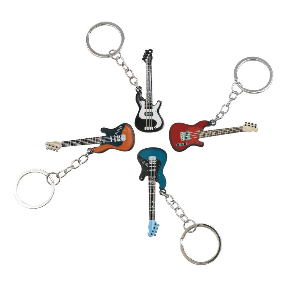 Cool Guitar Key Chain Hip Hop Musical Instrument Keychain Key Chain Guitar Keyring Man Women