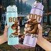 1PC Boots On The Ground Western Print 750ml Color Plastic Sports Water Bottle Leakproof Flip Straw Lid Suitable for Sports Office Home Use