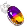 Bi-Color Tourmaline Gemstone Handmade 925 Sterling Silver Pendant 2.17" S3L43