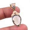 Natural Smoky Quartz 925 Solid Sterling Silver TwoTone Gift Pendant 1.50" T5s53