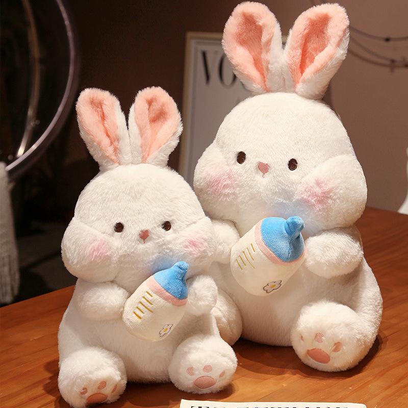 New Bottle Rabbit Doll Big Eyes Cute Rabbit Plush Toy Soft Cute Little White Rabbit Soothing Doll Large Rabbit