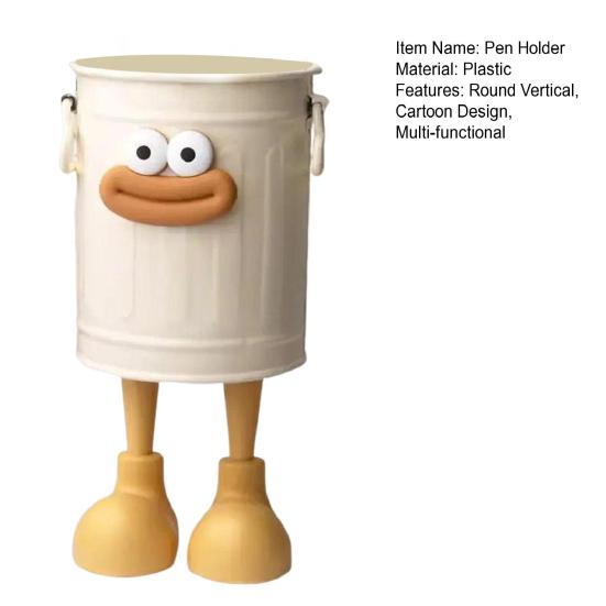 Мультяшный держатель для ручек, круглый вертикальный держатель для карандашей для офиса, домашнего обучения, настольных принадлежностей, органайзер для хранения ручек, ластиков, мелков