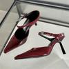 New Style Fashion Sexy Design High Heels Woman Pumps Buckle Strap Mules Slippers Pointed Toe Wedding Banquet Female Shoes