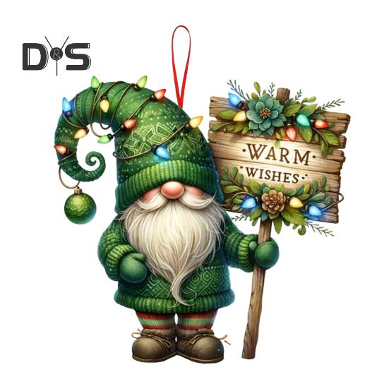 Christmas Snowman Car Pendant 2D Acrylic Cartoon Snowman Cow Hanging Ornament for Home Garden Christmas Tree Decoration Party Gift