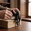 Жуткое Оконное Украшение 3D Печатная Меланхоличная Фигурка Горгульи, Готическая Темная Демоническая Статуэтка-Сиделка, Декор Комнаты Загадок с Крыльями Летучей Мыши, Хэллоуин