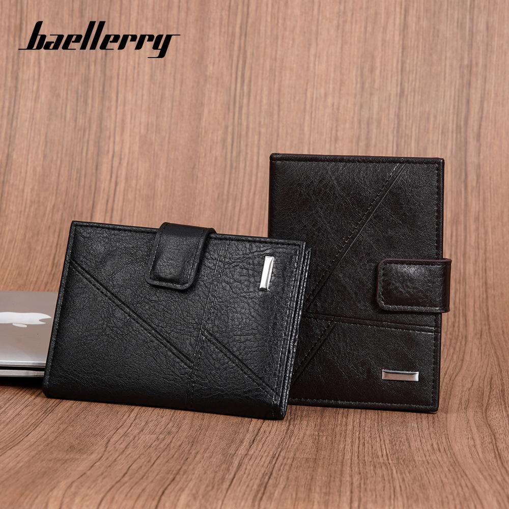 Men's Medium-Length Pu Leather Wallet with Multiple Card Slots Multi-Function Billfold Credit Card and Passport Holder