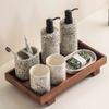 High Feet Japanese Style Wooden Tray Rectangular Stable Jewelry Storage Plate Solid Wood Retro Desktop Shelf Massage Room