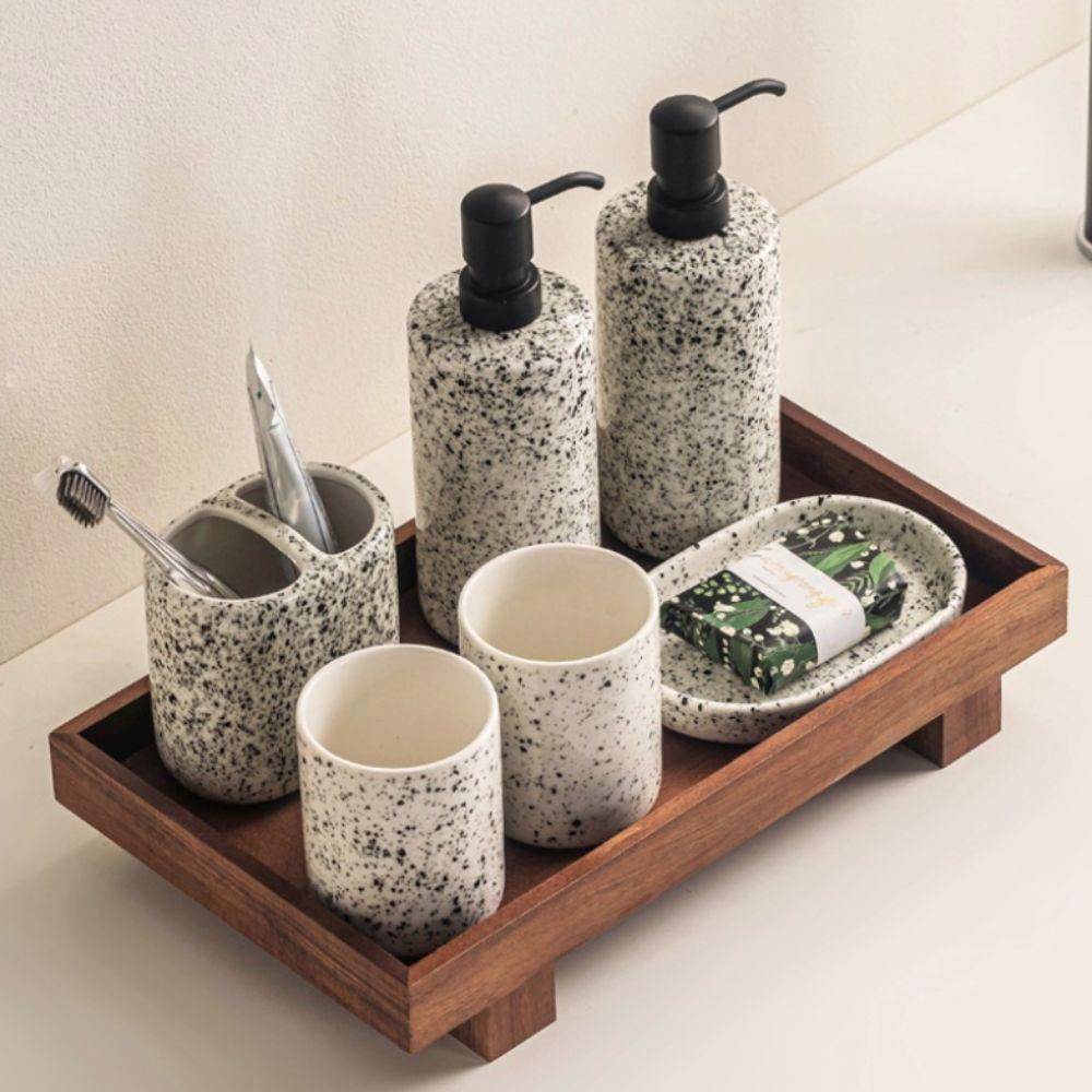 High Feet Japanese Style Wooden Tray Rectangular Stable Jewelry Storage Plate Solid Wood Retro Desktop Shelf Massage Room