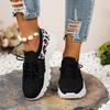 Large Size Fly-woven Sneakers for Women 2025 New Round Head Wavy Sole Leopard Print Breathable Single Shoes for Women