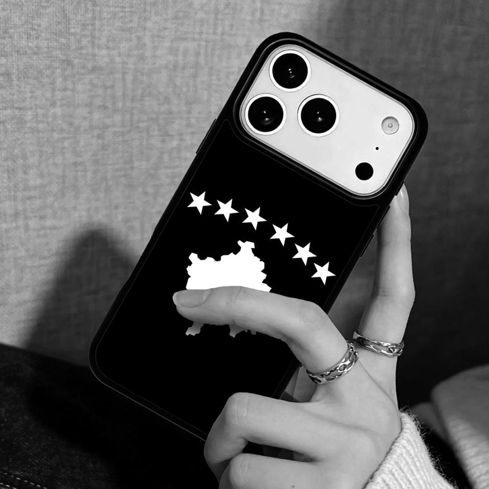 Чехол Case для iPhone 17 Air 16 Pro Max 15 Plus 11 13 Mini 14 12 Задняя крышка телефона Флаг Косово