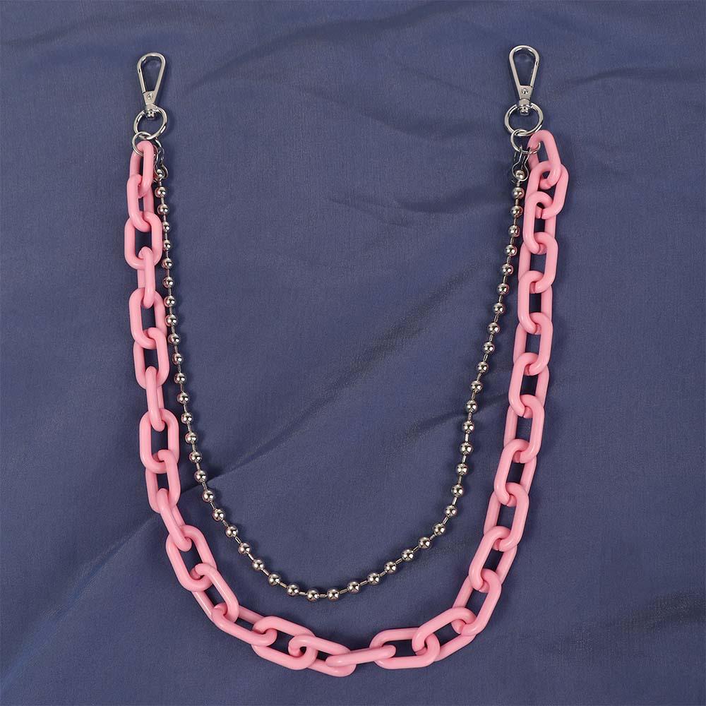 Decoration Men Women Acrylic Chains Plastic Belts Punk Style Waist Chains Pants Chains Double Layer