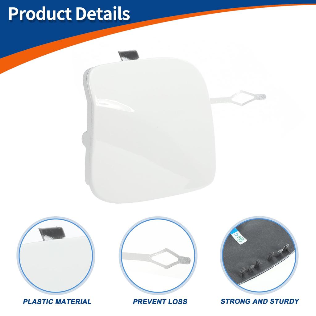 ACROPIX Front Car Bumper Toe Hook Cover Cap for BMW 1 Series F20 LCI Sedan and F21 LCI Wagon Pure 1 Piece (2015-2018), White,