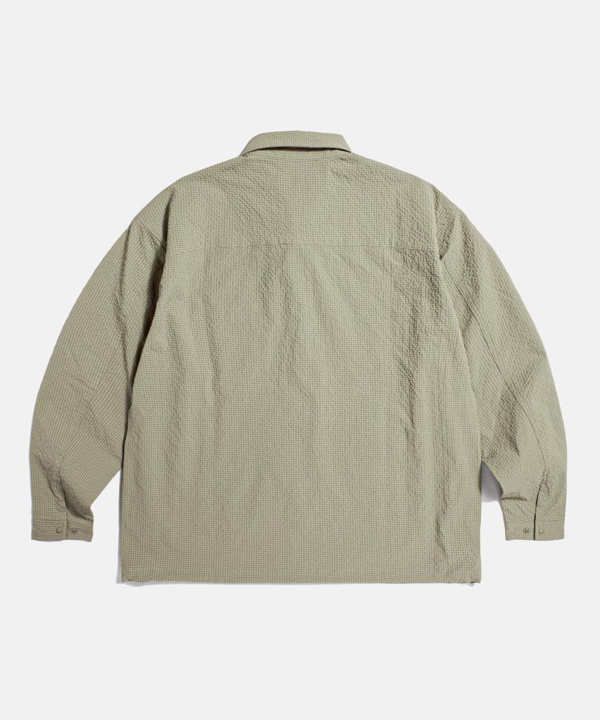 ESPIONAGE Grid Seersucker Outer Shirt Beige