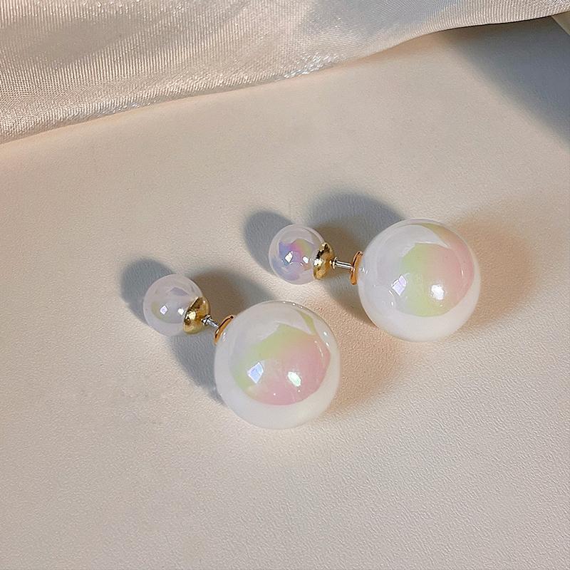 Новые серьги с пресноводным жемчугом для женщин. Универсальные модные вечерние двусторонние серьги с жемчугом.