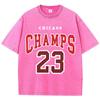 Women'S Cotton Washed T-Shirts All-Math Loose Distressed Tops Chicago Champs 23 Letter Prints Short Sleeve Summer Female Clothes
