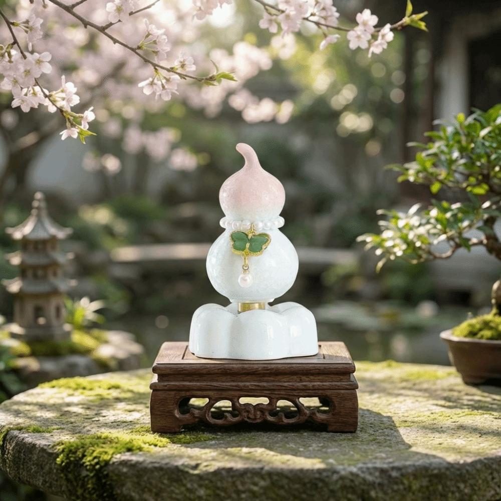 Exquisite Gourd Statue Multicolored Rotating Lucky Gourd Ceramic Figurine Car Ornaments
