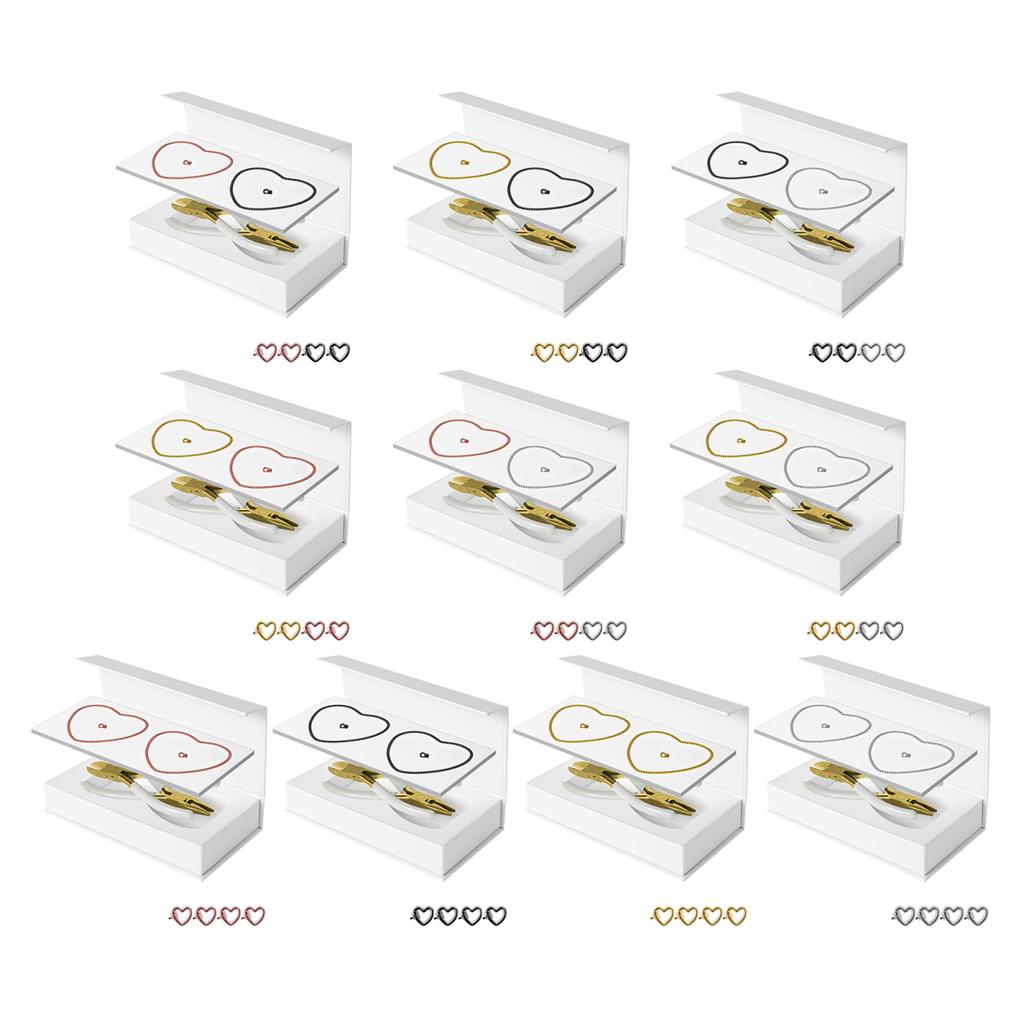 1 Set Permanent Bracelet Kit Includes 2 Bracelets 4 Heart Buttons 2 Pliers Forever Jewelry Making Tools DIY Crafting Project Engagement Gift