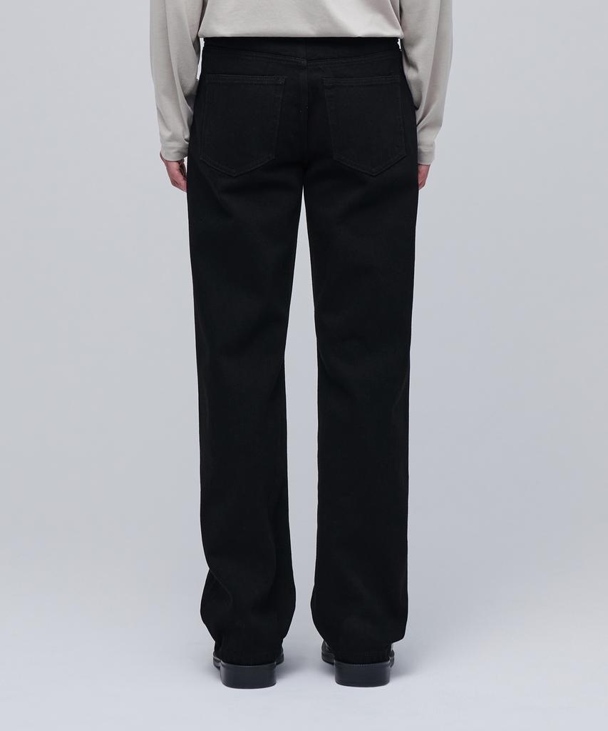 MUSINSA STANDARD Slash Straight Denim Pants [Black]