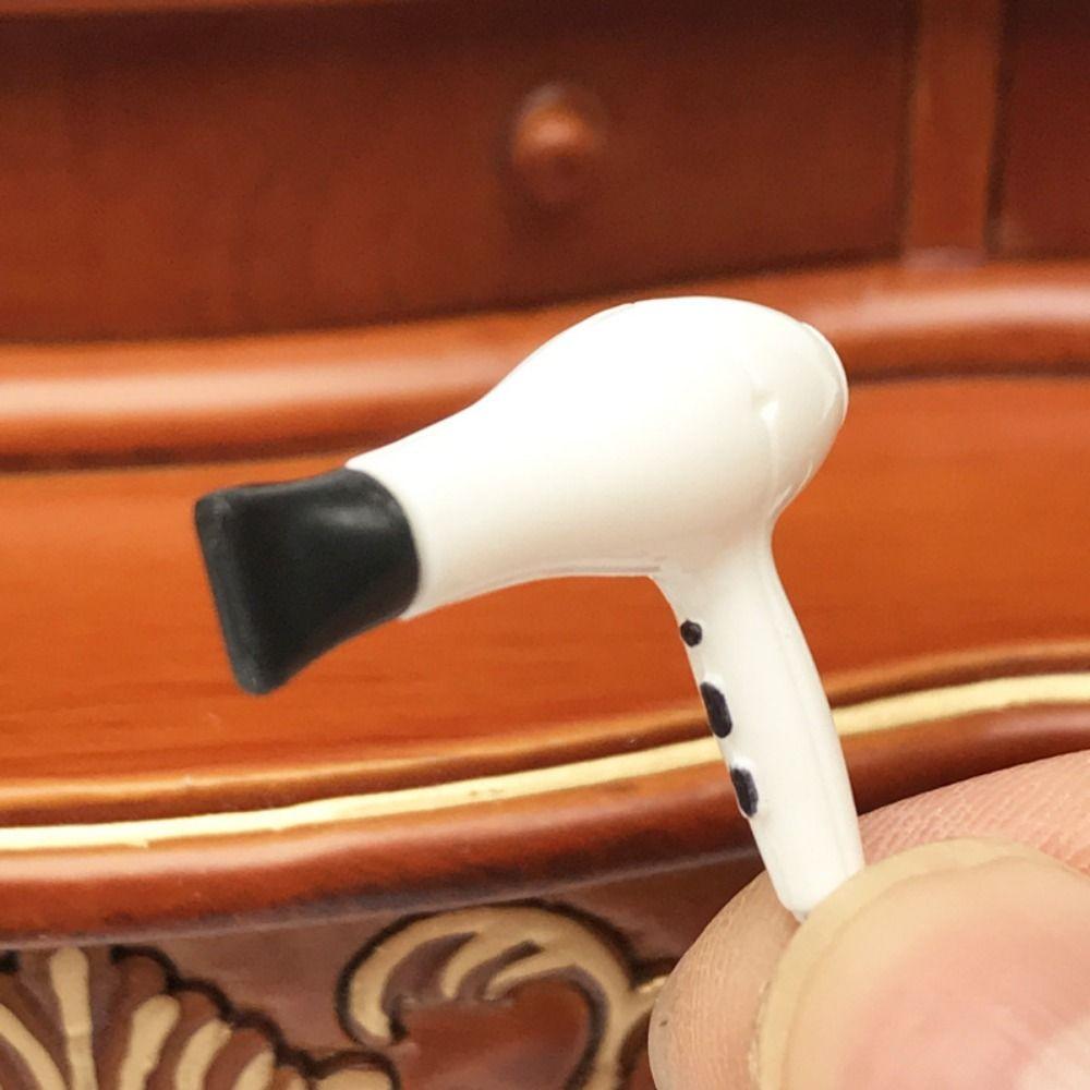 1/12 Dollhouse Makeup Kit Plastic Doll Dressing Tool Set Creative Doll Hair Dryer Comb Toy