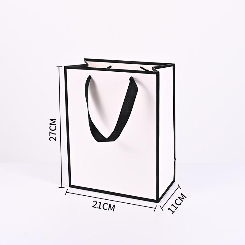 Golden Border Tote Pouches Paper Bag with Handle DIY Crafts Clothing Gift Box Sacks Black Border Birthday Christmas Wedding and Bridesmaid Gift Bags