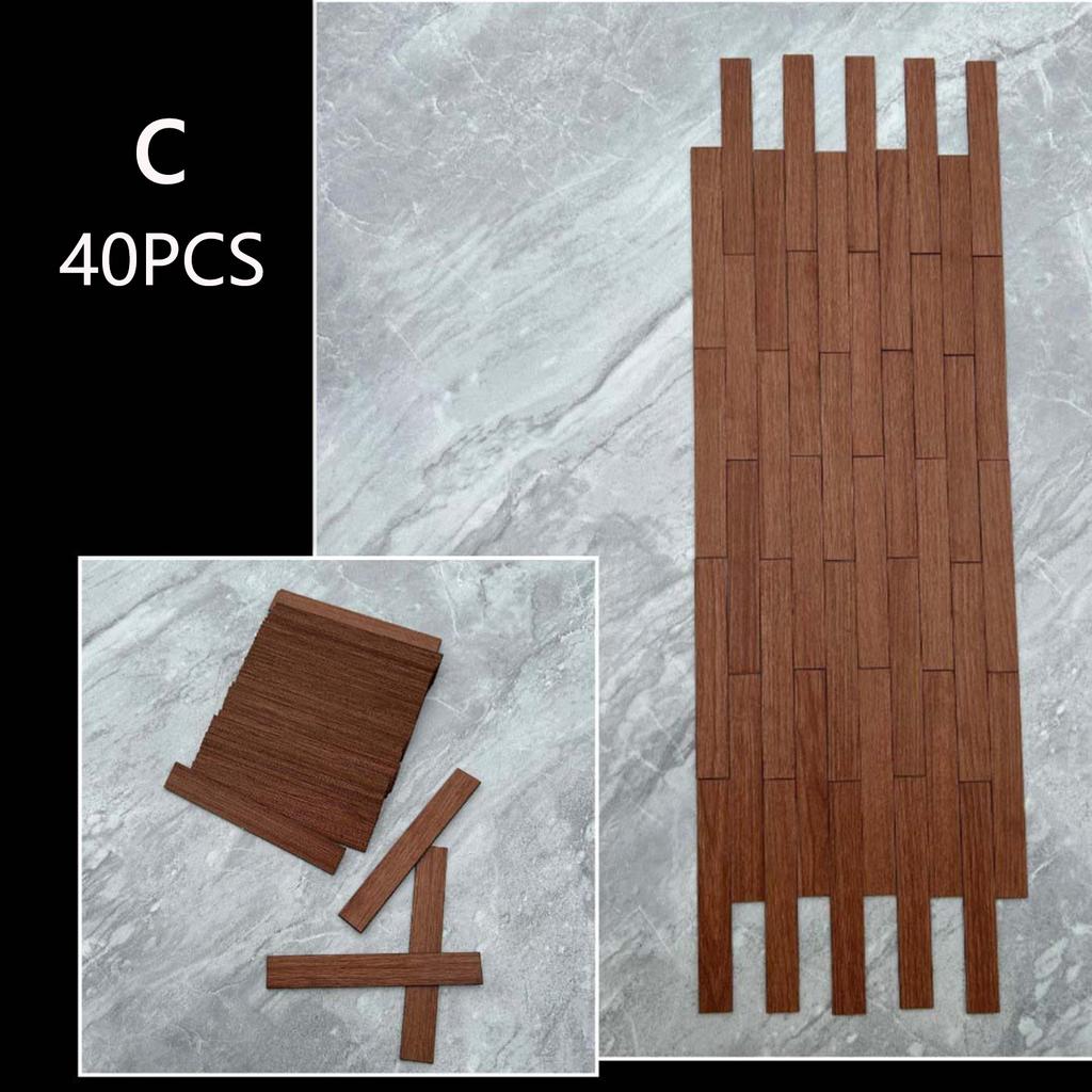 40 шт. Пол для кукольного домика Миниатюрный имитация деревянного пола Мини-планки для пола Плитка для пола 1:12 Предметов мебели и декора для кукольного домика