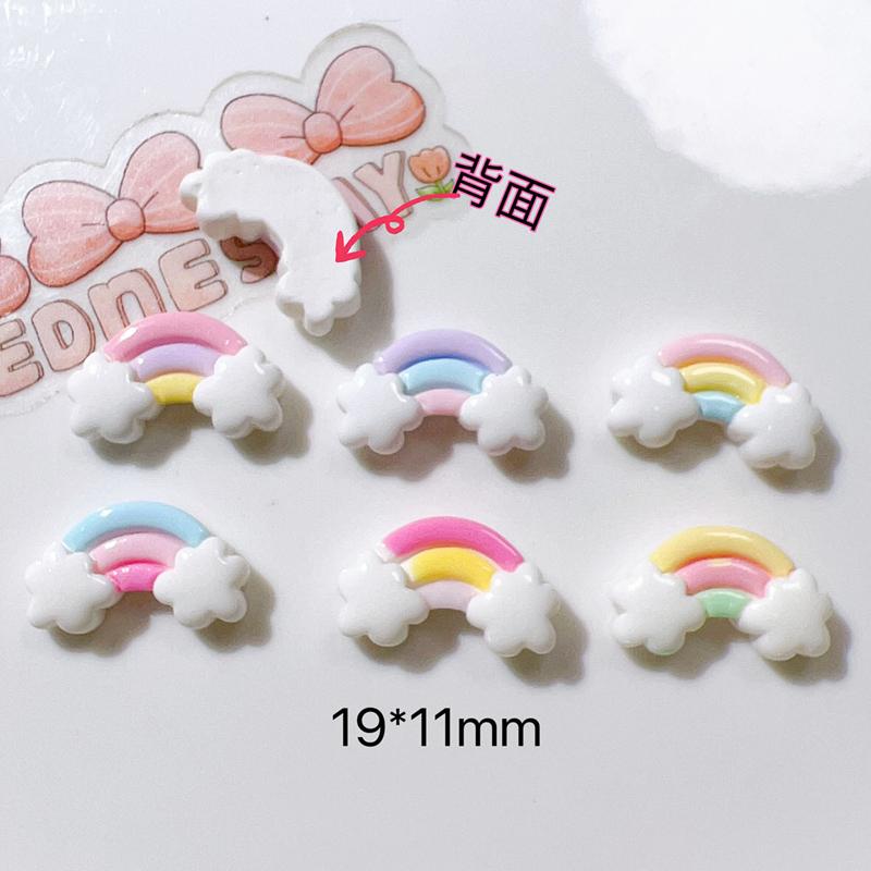 30 Pcs New Lovely Mini Kawaii Cartoon Clouds, Rainbows Resin Diy Jewellery Manicure Hairpin Accessories Decorate A70