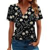 Women's T Shirt Tee Printed Short Sleeve Daily Weekend Fashion Basic V Neck Regular Top
