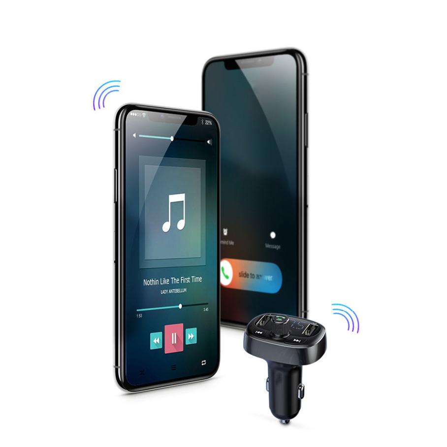 Bluetooth FM-передатчик Автомобильный комплект громкой связи 3.4A Dual USB MP3 Аудиоплеер Автомобильное зарядное устройство FM-модулятор