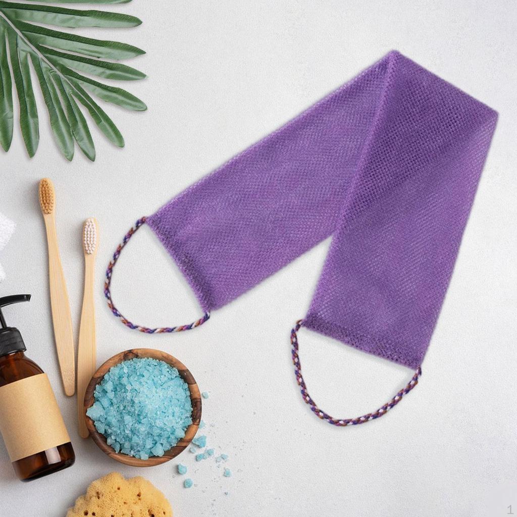 Мочалка для тела с ручками для мужчин и женщин, быстросохнущая отшелушивающая мочалка