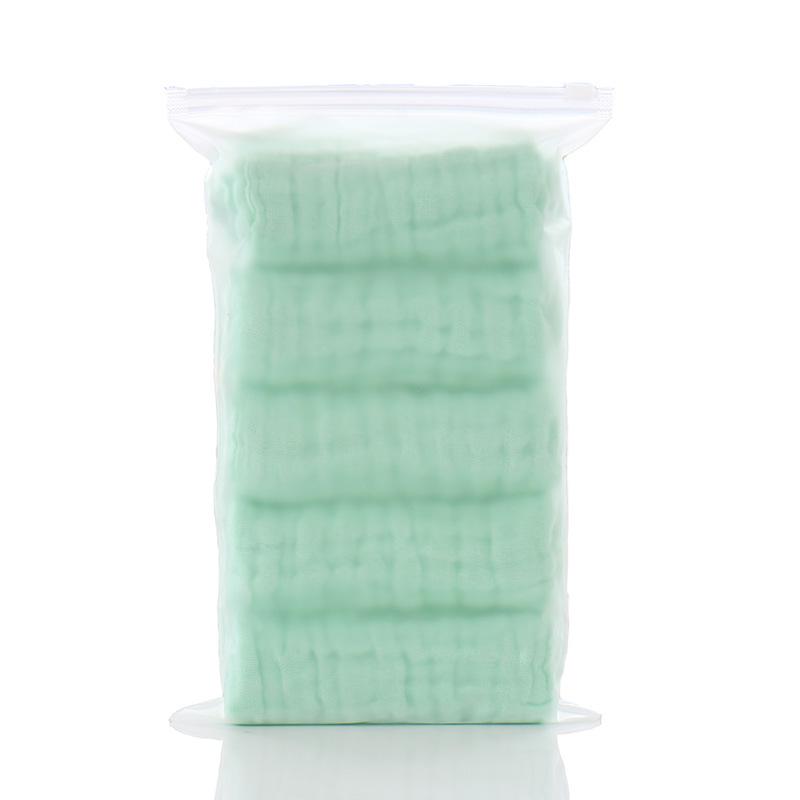 Set of 5 Plain Color 30x30cm Six-Layer Gauze Towels: Infant Saliva Towels & Handkerchiefs.