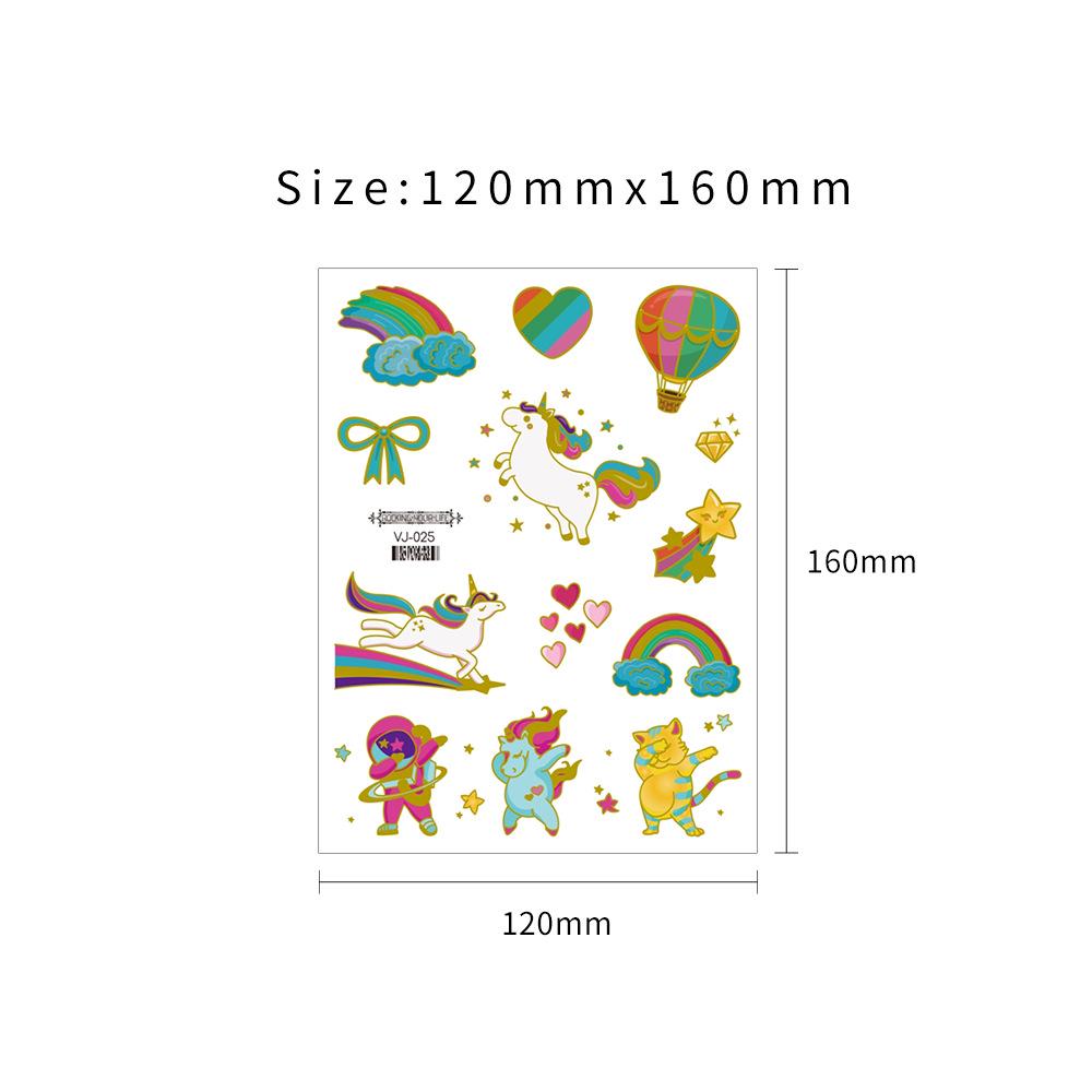 Metallic Unicorn Temporary Tattoos for Kids