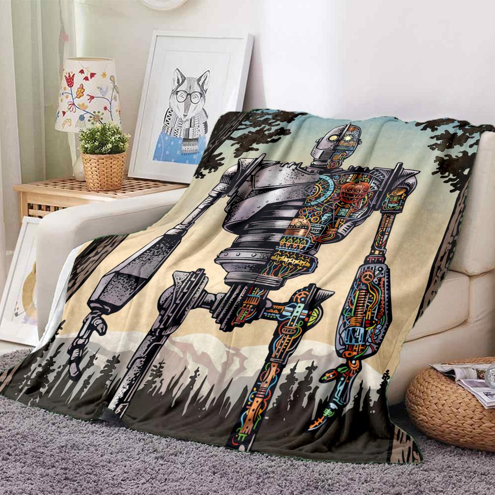The Iron Giant Flannel Blanket, High quality Comfortable for All Seasons, Home Decor, Warmth and Comfort