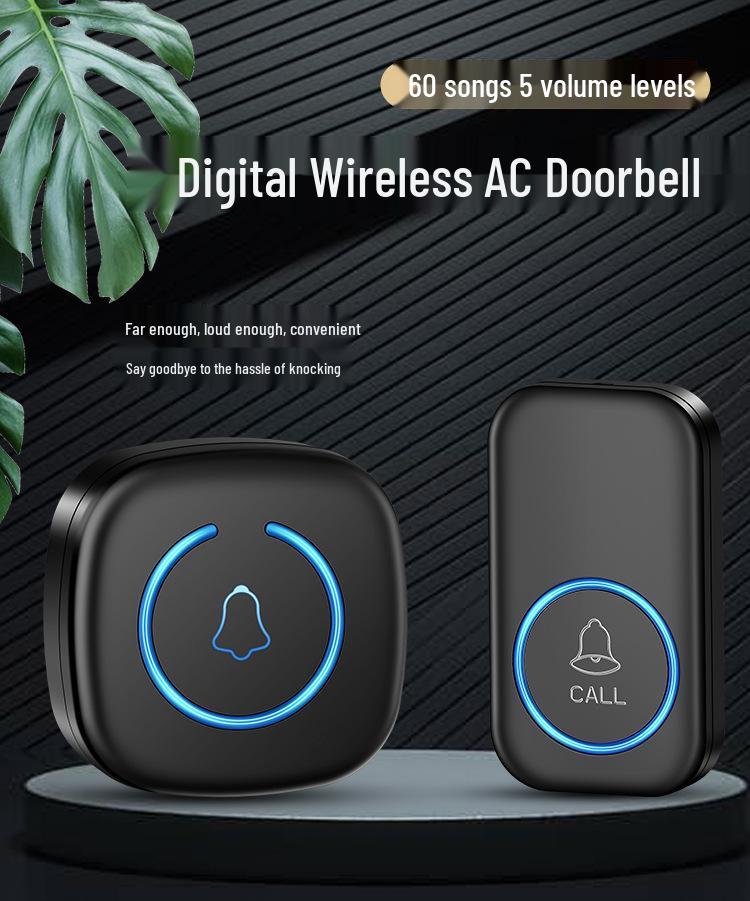 Wireless Smart Doorbell with Long-Range Remote Control and Chime for Home Entry and Elderly Assistance