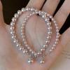 Exquisite Women's S925 Sterling Silver Manta Rose Pearl Bracelet - High-End Minimalist Design