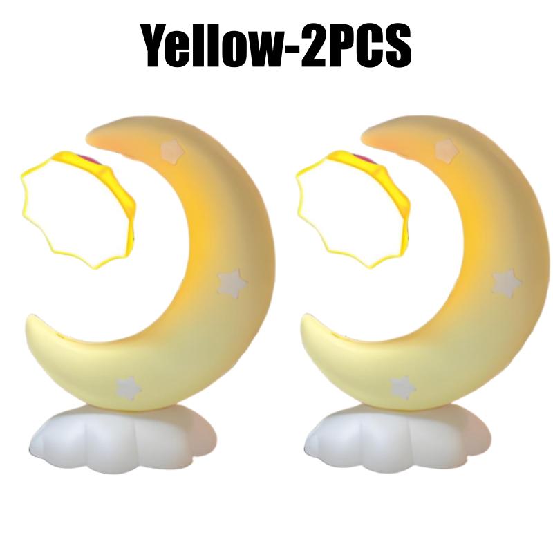 Милый светодиодный ночник в виде луны, перезаряжаемая от USB прикроватная лампа для спальни, настольная лампа для украшения, детский рождественский подарок